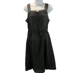 Converse One Star Sz S Black Sheer Cotton Blend Bathing Suit Cover Up Lace Dress